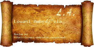 Lovasi Ambrózia névjegykártya